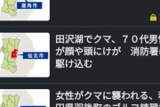【悲報】秋田県で本日午前に３件のクマ襲撃発生