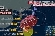 土日台風14号直撃ワロタwww