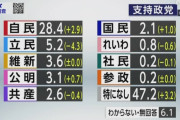 【朗報】蓮舫さん、半月ほどの選挙運動で立憲民主党の政党支持率をほぼ半減させる