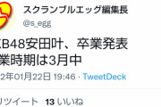 【速報】 AKB48安田叶卒業発表