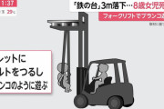 8歳の女の子、父親とフォークリフトをブランコにして遊んでいたら重さ数百キロのパレットが落ちてきて死亡