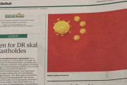 韓国人「デンマークの新聞1面に掲載された中国旗を見てみよう」「創造的な風刺だ」