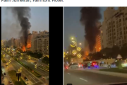 【衝撃映像】ドバイの超高級ホテル、イランのミサイルが被弾して炎上。その後の映像が公開される…