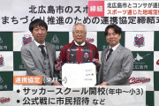 J2コンサドーレ社長「エスコンでJリーグの試合をやりたい」　コンサドーレと北広島市が連携協定締結