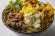 【朗報】丸亀製麺、狂ってタル鶏天に牛肉まで乗せてしまう