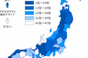 【速報】『汗っかき遺伝子』が多い都道府県、発表される…