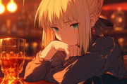 【FGO】ほろ酔いセイバーイラスト！！　バーとセイバーいいね！