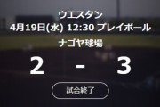 中日二軍、逆転負けで13連敗に…