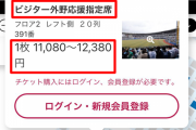 【悲報】ZOZOマリンのカープvsロッテ戦のチケットが高すぎる！ビジター席1万2000円超えｗｗｗ