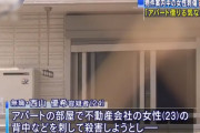 アパート借りふりして不動産屋の女性を強盗・刺傷