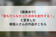 【画像ありｗ】「誰もやらなかった芸術を創作する！」と宣言した韓国人さんの作品がこちら