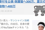 【聖人】サンシャイン池崎さん、猫で稼いだYouTube収益を全額寄付へ