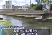 力士ら約20人、自殺目的で川に飛び込んだ女性を救出する