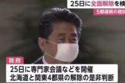 緊急事態宣言、25日に全面解除を検討