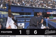 【vs.ロッテ】8回からマウンドに上がった日ハム井口、2本の犠飛とタイムリーで3失点
