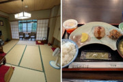 【悲報】バイク乗りさん、1泊1万円の宿でゴミみたいな朝食を出されてブチ切れ！