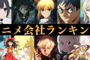 【画像】アニメ制作会社ランキング（完全版）が発表される！！！