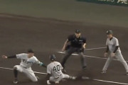 【ナイスプレー】近本→中野の鮮やかな連携プレーで中山の3塁打を阻止!!!!!