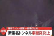 新東名トンネル車衝突 炎上　帰省ラッシュ直撃 一部通行止め