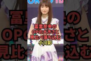 冨里奈央のOPの大きさと見比べて落ち込む小川彩