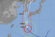 台風10号さん、日本をスルーして朝鮮半島へ