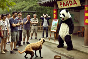 【衝撃画像】中国の動物園の偽パンダ、ワンと吠えて即バレするｗｗｗｗｗ