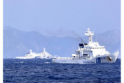 中国海警船が尖閣諸島の領海内で船舶自動識別装置（AIS）を作動させながら航行