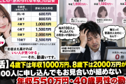 【婚活】「4歳下なら年収1000万、8歳下なら2000万が必要です」婚活市場の現実が厳しすぎると話題にｗｗｗｗ
