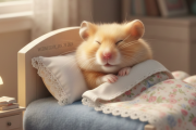 寝ながらごはん食べてるハムスターさん　かわいい