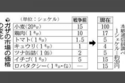 【悲報】ガザ地区、食糧難で野菜や鶏肉など高騰2-5倍→トマト1kg195円,鶏肉1kg663円