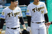 【阪神】佐藤輝明と井上広大の左右大砲がランチ特打で魅了　23本＆21本サク越え、特大弾も