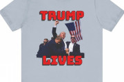 【画像】トランプ生存Tシャツが早くも販売される…ちょっと早くないか？🤔