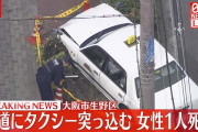 【動画】 大阪市生野区でタクシーが歩道に突っ込む、女性2人が巻き込まれ1人死亡 ⇒ ひき逃げとの情報 「また生野か・・」