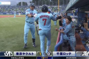 ヤクルト長岡、交流戦12球団最速ホームラン！！