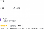 【ワロタｗ】このタイミングで新規オープンのビッグモーターさん　謎の星5つが大量に　→　全店舗で不自然な星5の口コミ投稿見つかるｗｗｗ