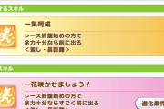 【ウマ娘】サクラローレルが所持している新スキル「一気呵成」「大急ぎ」は長距離差しに必須レベル？←「これ他の差しも大急ぎ必須じゃね」