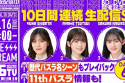 1位は・・・『乃木坂46分TV10日間連続生配信』本日までの各視聴者数 一覧がこちら