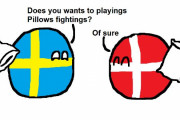 【スウェーデン】スウェーデンは枕投げが好きだよ【ポーランドボール】