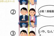 電車でスペースを広くとる男が多すぎる。こっちは肩幅最小限にしてるのに