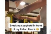 「パスタを折るなんて違法だ！」　アメリカ人女性の調理法にイタリア人の彼氏が猛抗議！