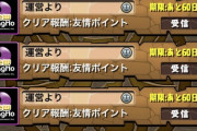【パズドラ】「一括受け取り」「自動付与」ガンコラ3周回のメール爆撃に不満の声【友情ポイント】