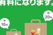 【悲報】マクドさん、紙袋を有料にしてしまう