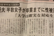 【悲報】慶應義塾大学の女子学生さん、卒業までに半数が性被害に遭っていると判明