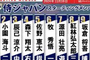 本日のプレミア12、日本代表のスタメンwwwwwww