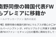 南野同僚の韓国代表FWもプレミアに移籍か（海外の反応）