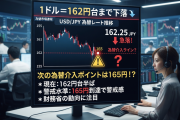 1ドル162円台まで下落⤵︎次の為替絵介入のマジノライ線は165円！？