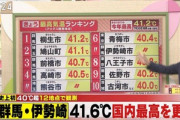 群馬県伊勢崎市､気温41.8度 国内観測史上最高を更新