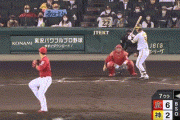 【阪神対広島23回戦】阪神・原口、第3号3ランホームラン！1点差に詰め寄る！！！！！