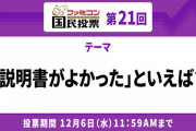 ファミコン国民投票「説明書がよかった」といえば？