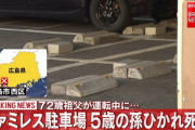 ファミレス駐車場で祖父(72)の車にひかれ、女児(5)死亡...